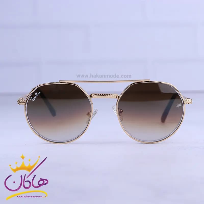 عینک آفتابی مردانه ری بن طلایی شیشه قهوه ای RB8265/3