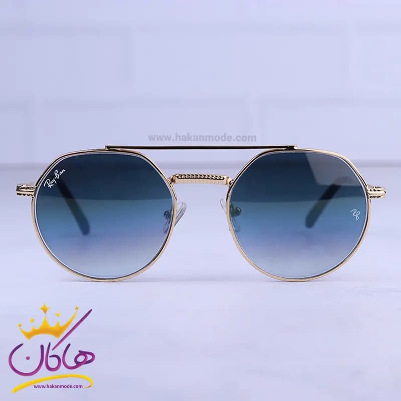عینک آفتابی مردانه ری بن طلایی شیشه آبی RB8265/4
