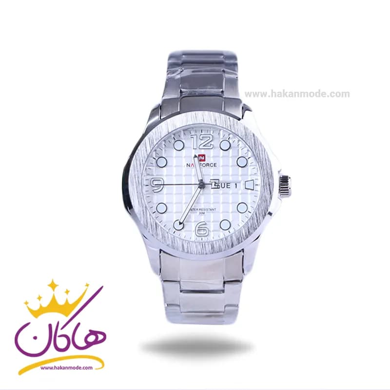 ساعت نیوی فورس مردانه فلزی نقره ای صفحه سفید 9244/2