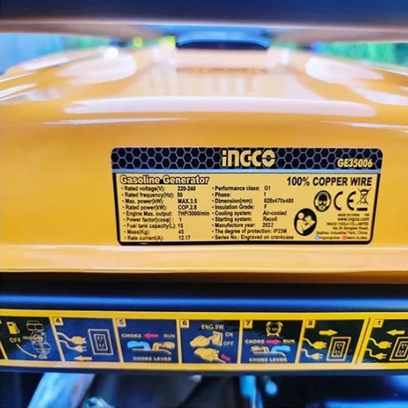 ژنراتور برق بنزینی 3500 وات اینکو مدل GE35006 — تصویر ۵