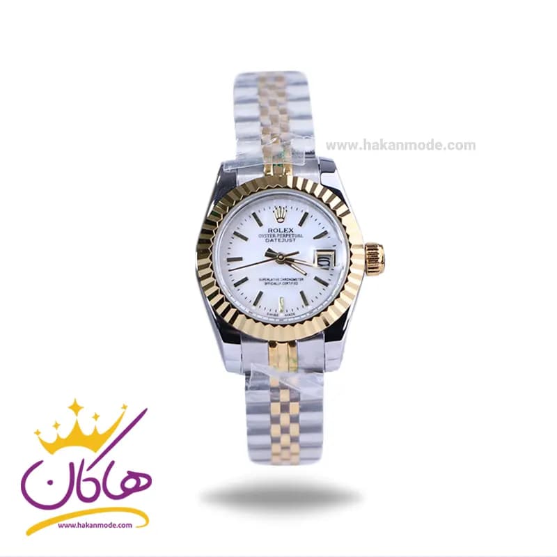 ساعت مچی رولکس زنانه فلزی دیت جاست صفحه سفید 4041/48