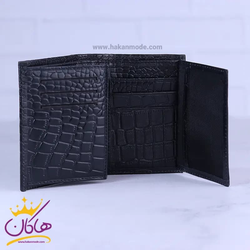 ست کیف چرم و عینک مردانه چرمسال مشکی 181/1 — تصویر ۴
