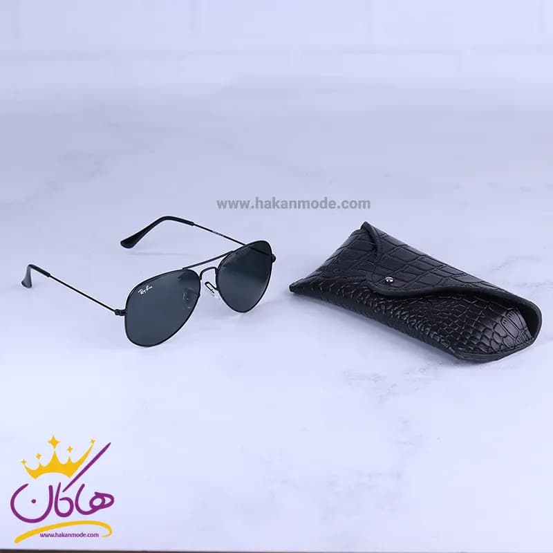 ست کیف چرم و عینک مردانه چرمسال مشکی 181/1 — تصویر ۳