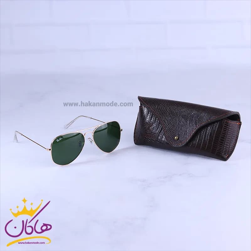 ست کیف چرم و عینک مردانه چرمسال قهوه ای 181/2 — تصویر ۳