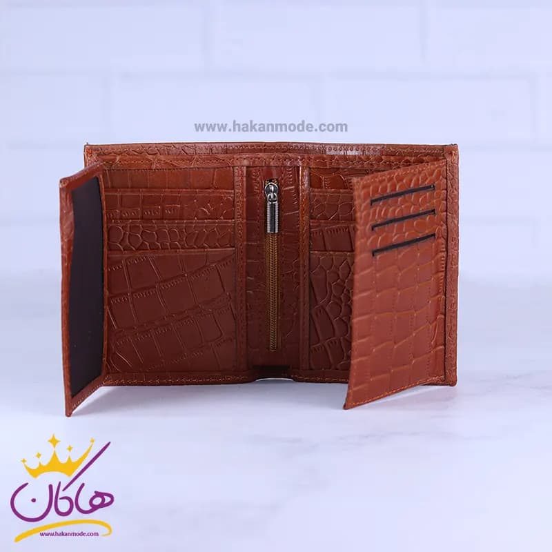 ست کیف چرم و عینک مردانه چرمسال عسلی 181/3 — تصویر ۵