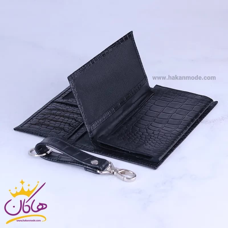 ست کیف کتی چرم و عینک مردانه چرمسال مشکی 182/1 — تصویر ۴