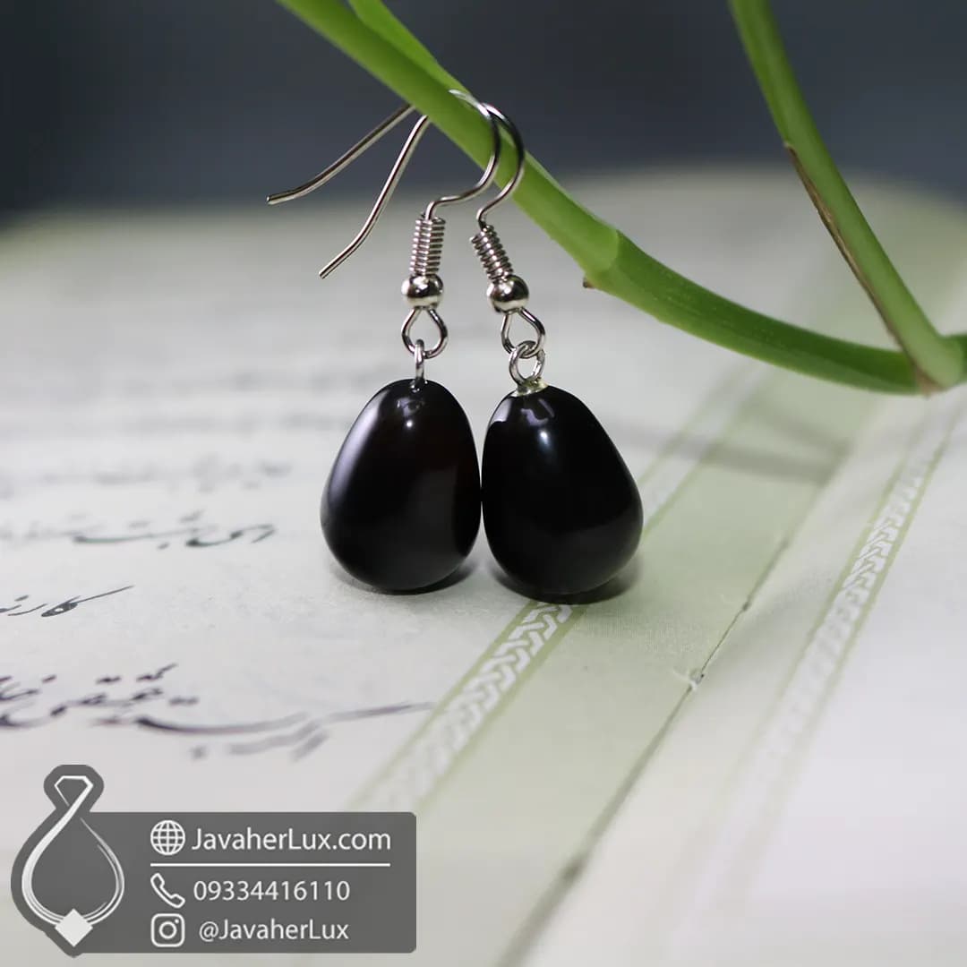 نیم ست سنگ عقیق سیاه اونیکس اصل و طبیعی _ کد : 400384 — تصویر ۵