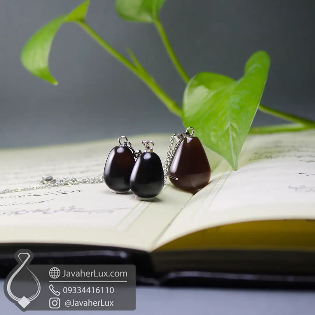نیم ست سنگ عقیق سیاه اونیکس اصل و طبیعی _ کد : 400384 — تصویر ۸