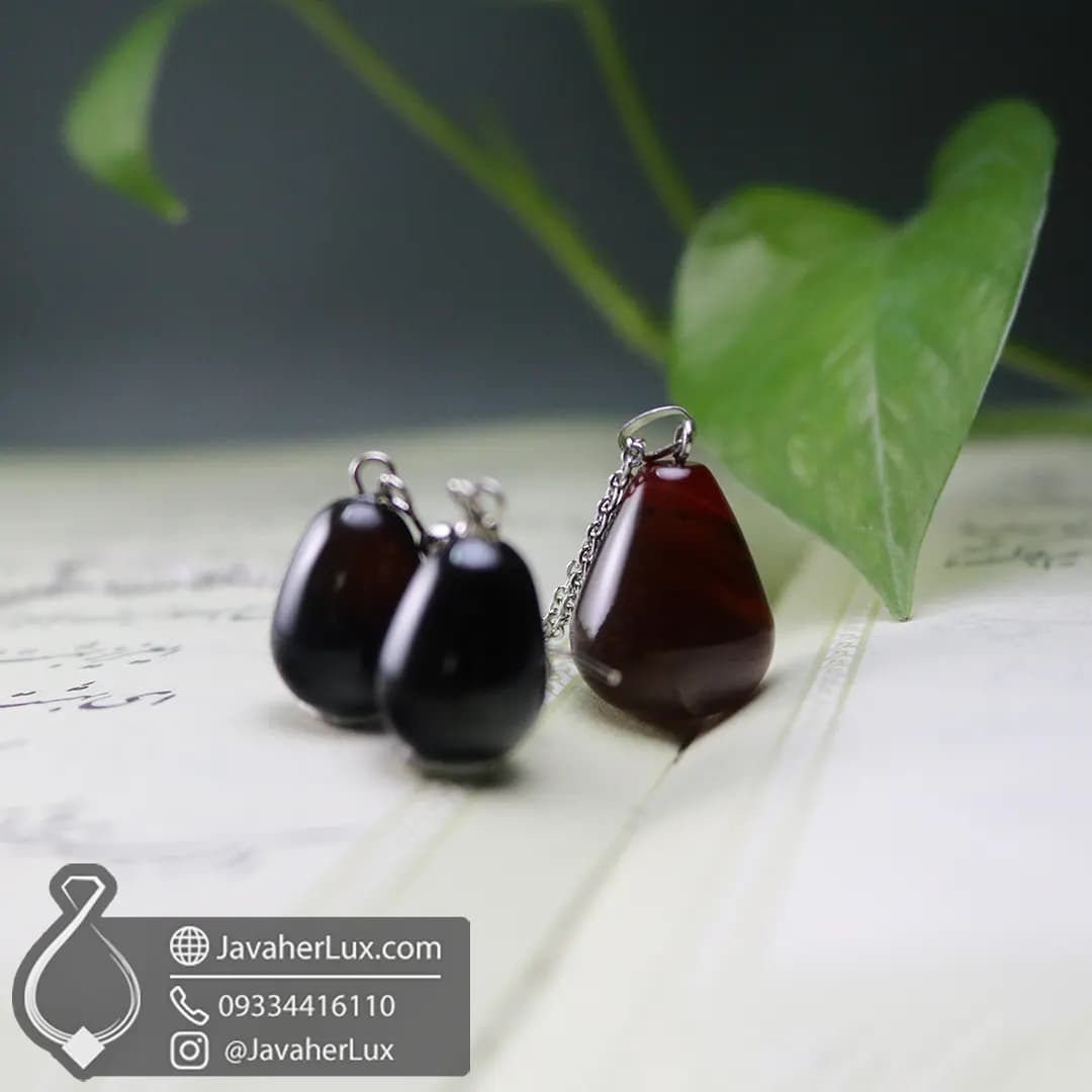 نیم ست سنگ عقیق سیاه اونیکس اصل و طبیعی _ کد : 400379 — تصویر ۴