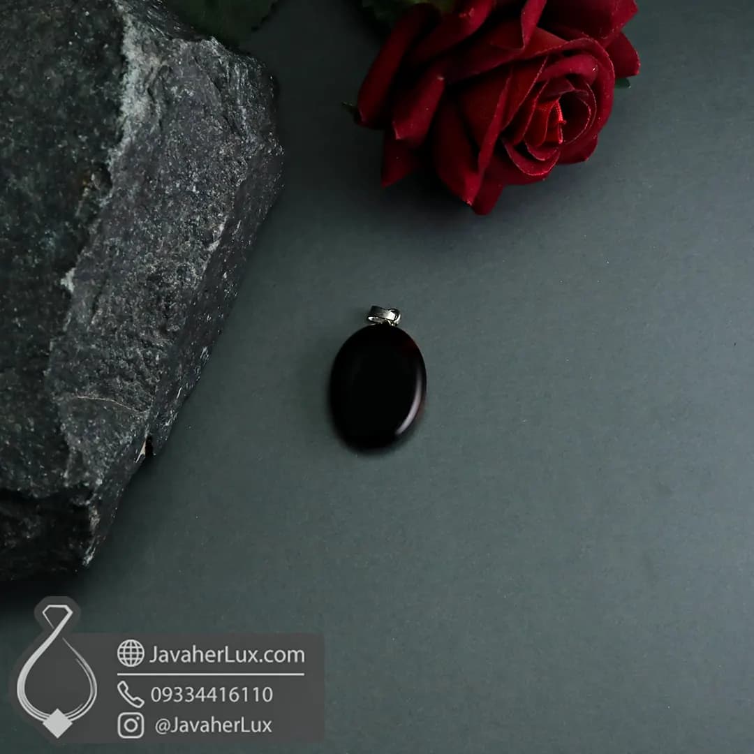 گردنبند سنگ عقیق سیاه اونیکس _ کد : 400372 — تصویر ۷