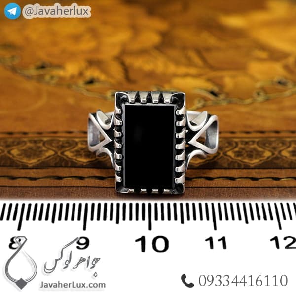 انگشتر عقیق سیاه _ کد : 100479 — تصویر ۴