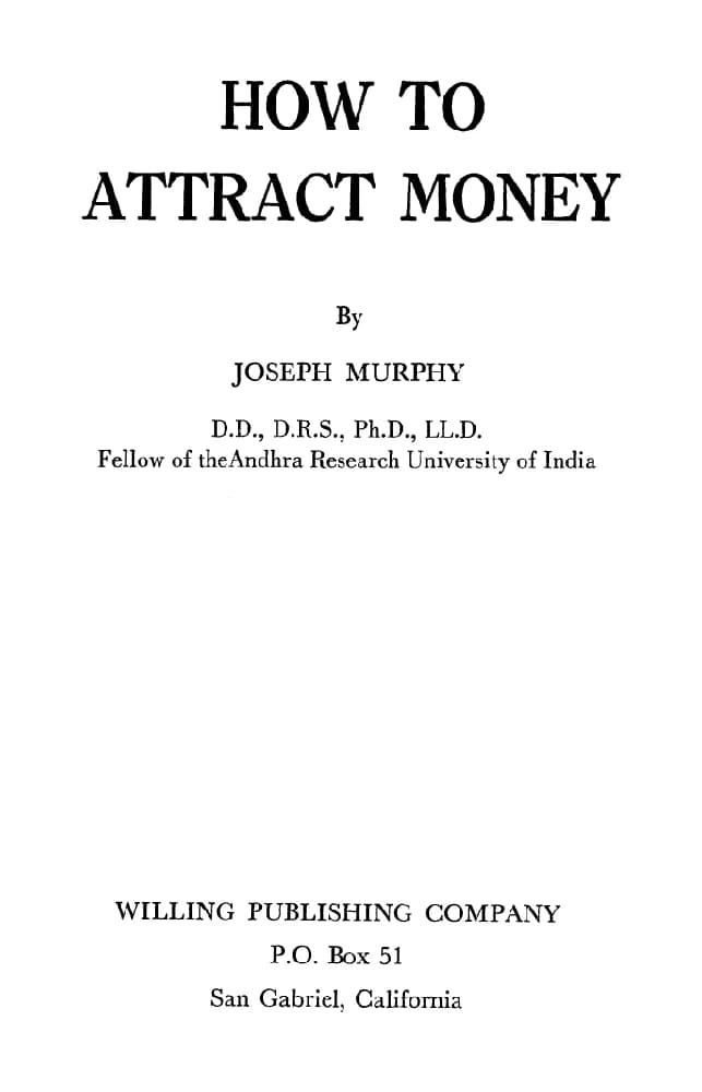 کتاب چگونه پول را جذب کنیم (How to Attract Money) نسخه انگلیسی PDF | جوزف مورفی