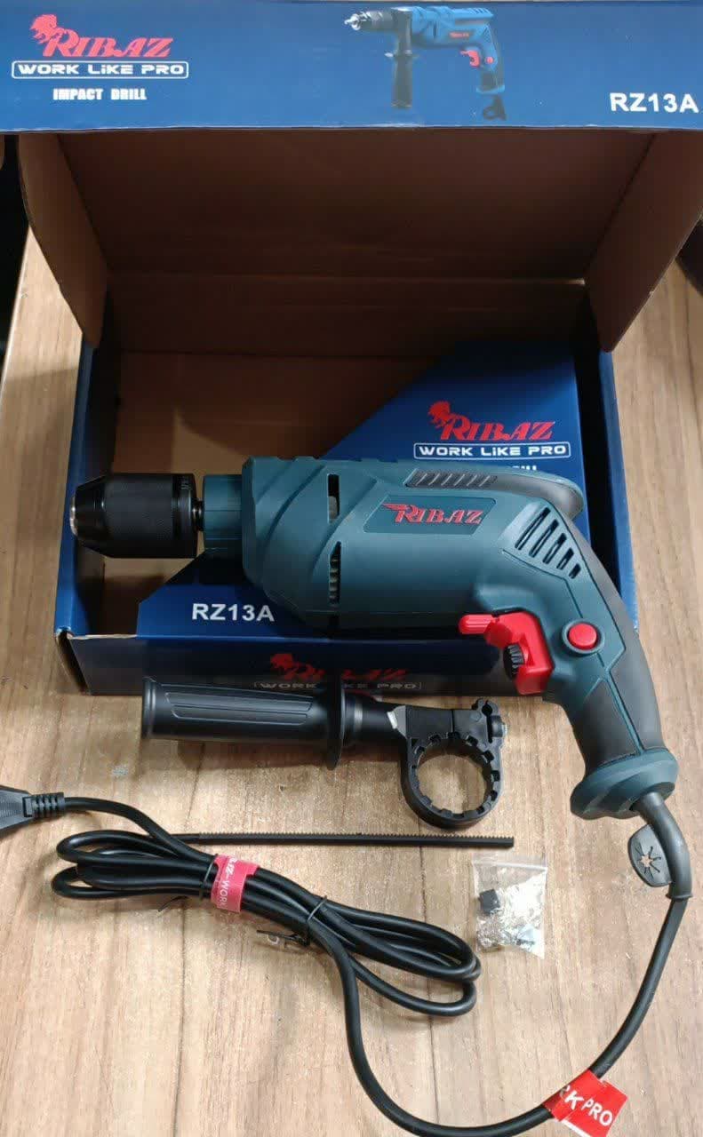 دریل 13 میلیمتر چکشی سه نظام اتومات ریباز مدل RZ13A — تصویر ۲
