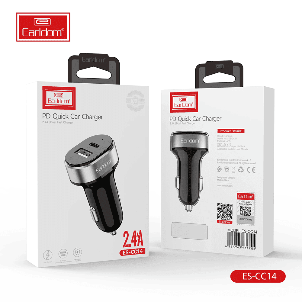 شارژر فندکی فست شارژ Earldom ES-CC14 12W — تصویر ۲