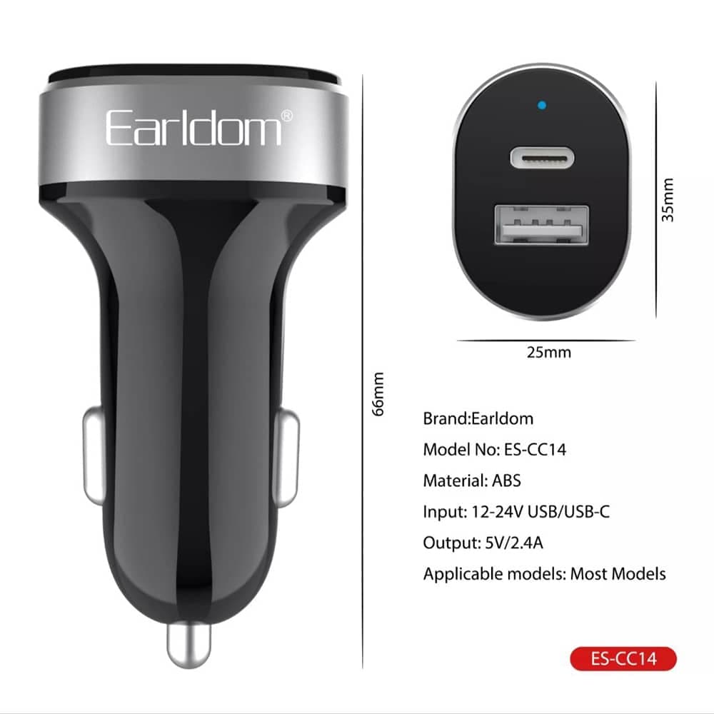 شارژر فندکی فست شارژ Earldom ES-CC14 12W — تصویر ۴