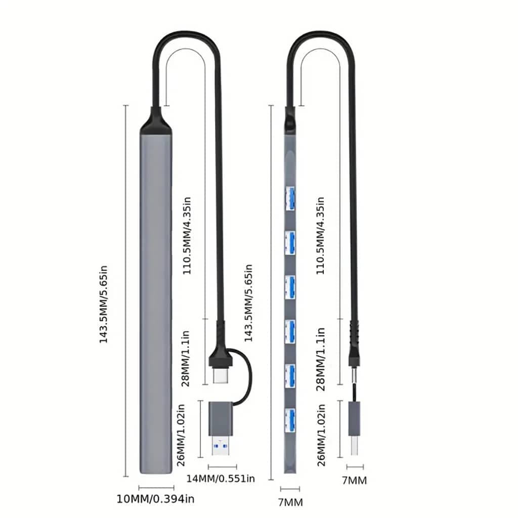 هاب 7 پورت USB 3.1 USB-C مدل P-NET T-7602 — تصویر ۵
