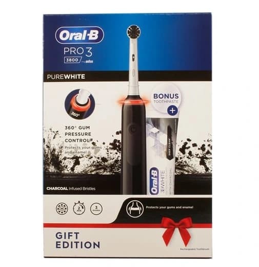 پک مسواک برقی اورال بی Oral-B مدل Pro3 + خمیردندان اورال بی Oral-B مدل 3D White