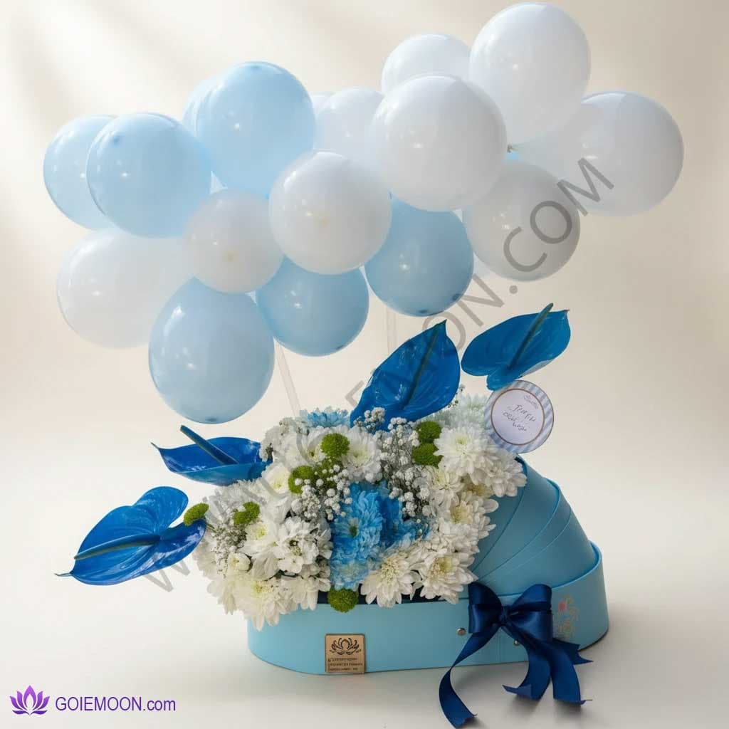 باکس گل آبی نوزاد