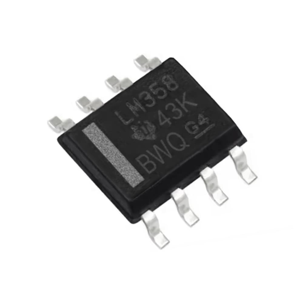 آیسی تقویتکننده عملیاتی تگزاس اینسترومنتس مدل LM358DR پکیج SOIC-8 رول ۲۵۰۰ عددی