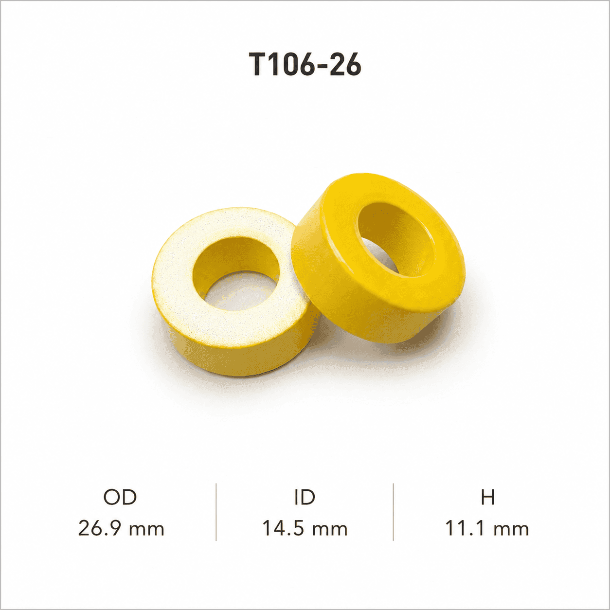 هسته پودر آهن حلقوی مدل T106-26 — تصویر ۲