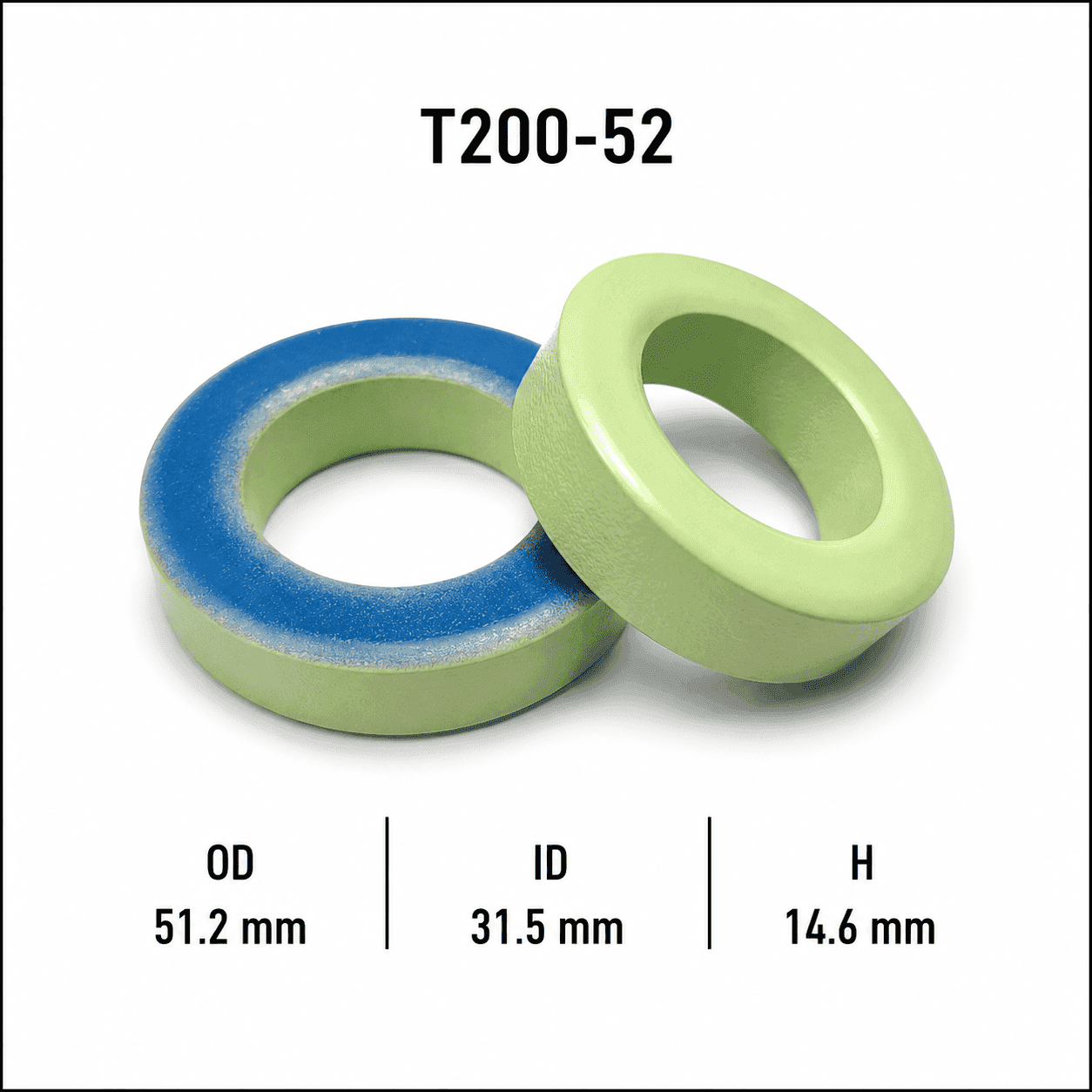 هسته پودر آهن حلقوی مدل T200-52 — تصویر ۲