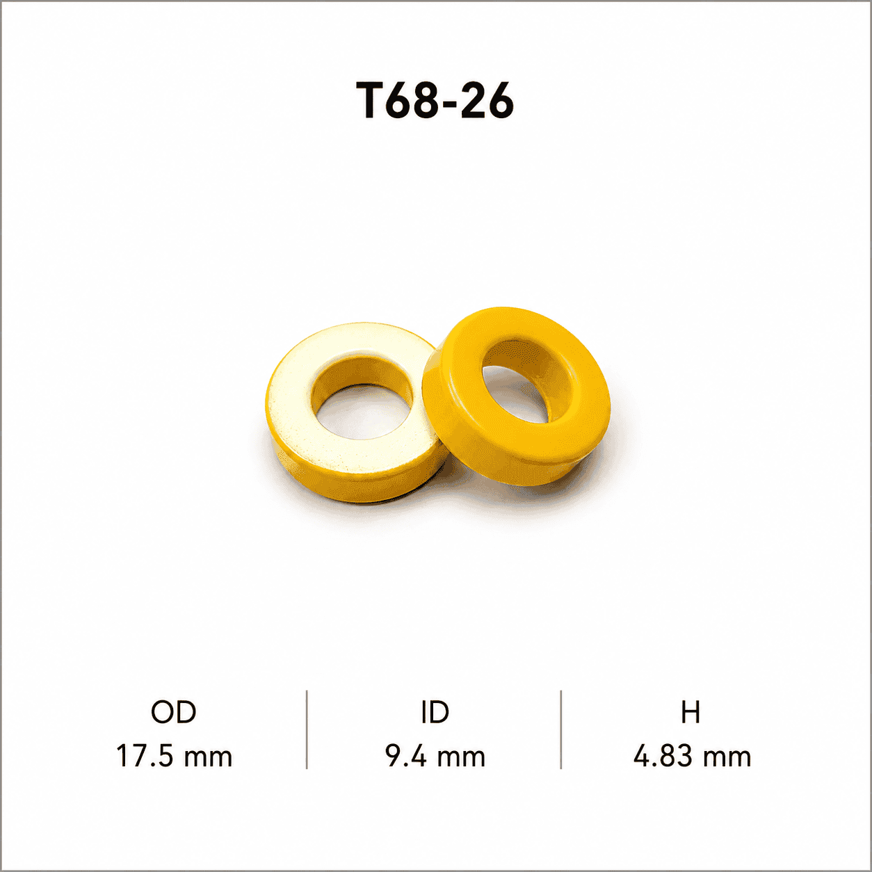 هسته پودر آهن حلقوی مدل T68-26 — تصویر ۲