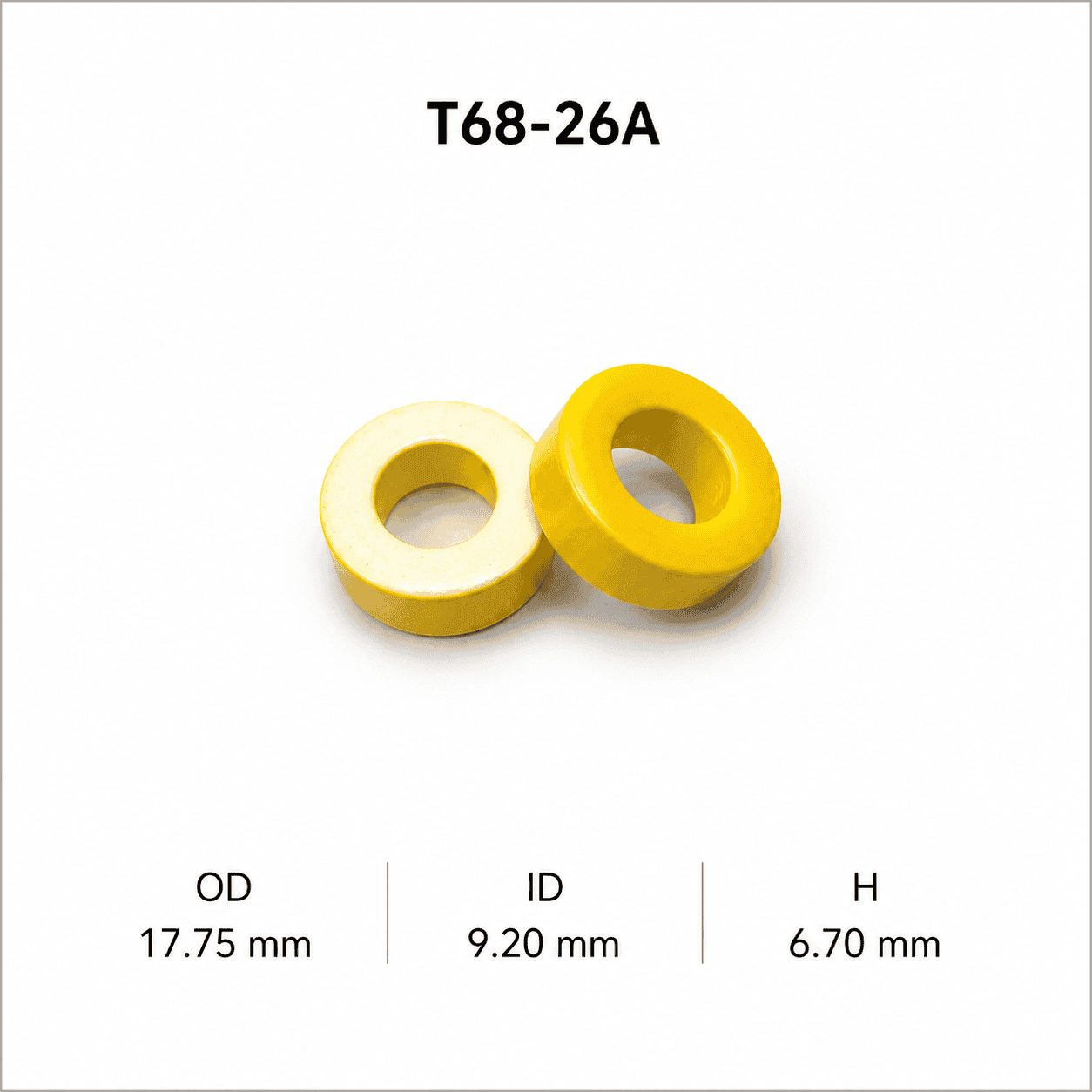 هسته پودر آهن حلقوی مدل T68-26A — تصویر ۲