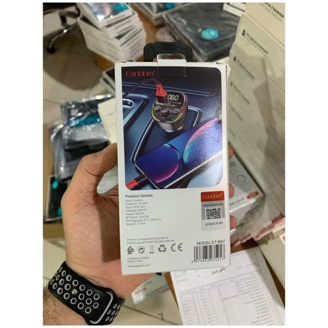 شارژر فندکی فست شارژ ماشین 66 وات و گیرنده بلوتوثی داخل خودرو ارلدام ET-M97 — تصویر ۵