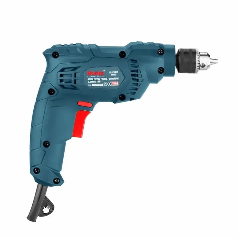 دریل برقی 400 وات رونیکس مدل RONIX 2106B با سه نظام آچاری 6.5 میلی متر — تصویر ۲