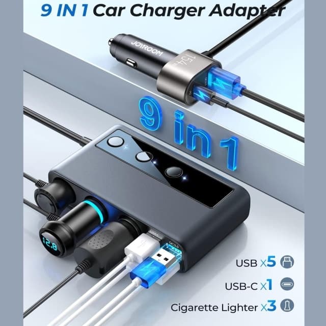 شارژر فندکی فست شارژ ماشین 210 وات تایپ‌سی و یو‌اس‌بی جویرم JR-CL06 — تصویر ۵