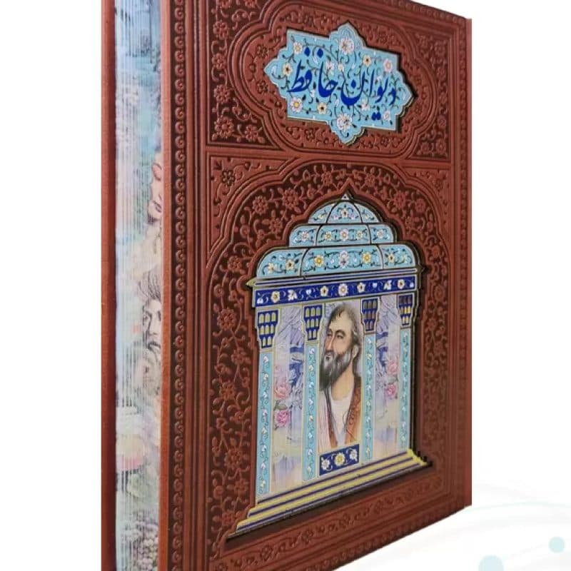 حافظ جیبی گلاسه تمام مصور چرم پلاک دار لبچاپ بدون قاب — تصویر ۲