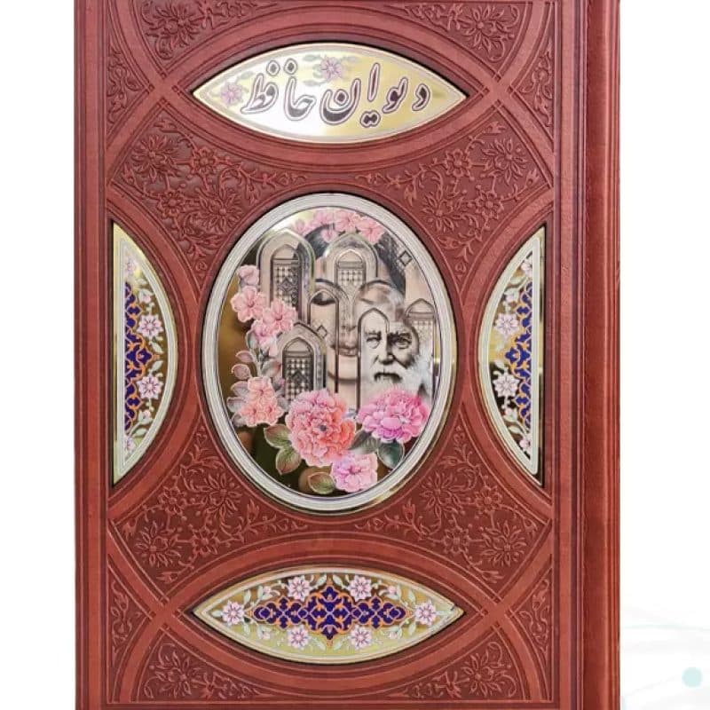 حافظ وزیری تمام مصور چرم با گلدان فیروزه — تصویر ۸