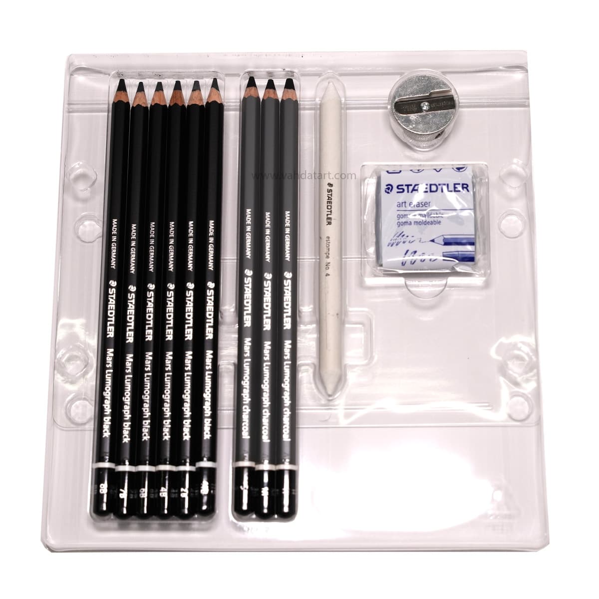 مداد طراحی استدلر لوموگراف مدل Charcoal Set — تصویر ۳