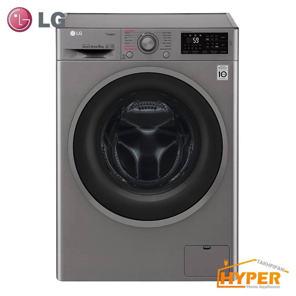 ماشین لباسشویی ال جی WM-623SS تیتانیوم 6 کیلویی