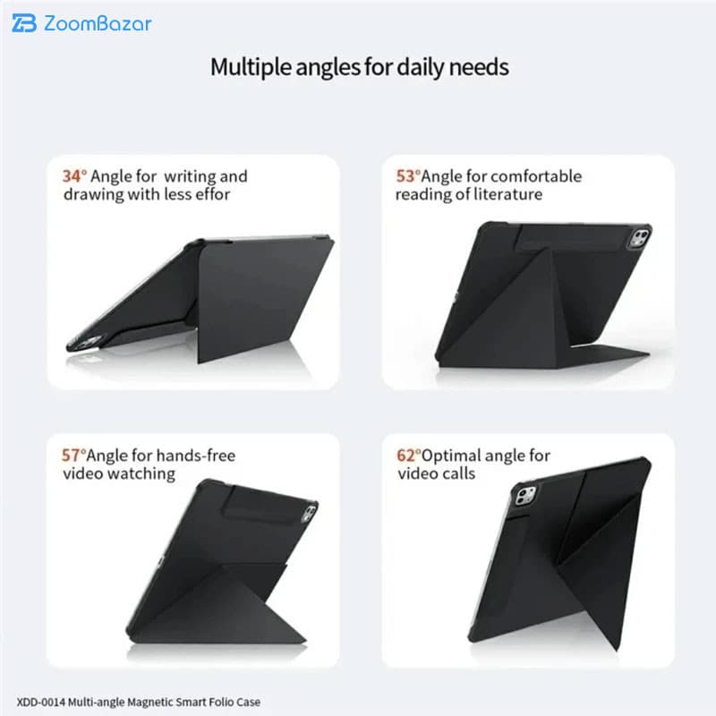 کیف کلاسوری اپیکوی مدل Multi Angle Magnetic Smart Folio مناسب برای تبلت اپل iPad A16/ iPad 11 2025/ iPad 10/ iPad 10.9 2022 — تصویر ۵