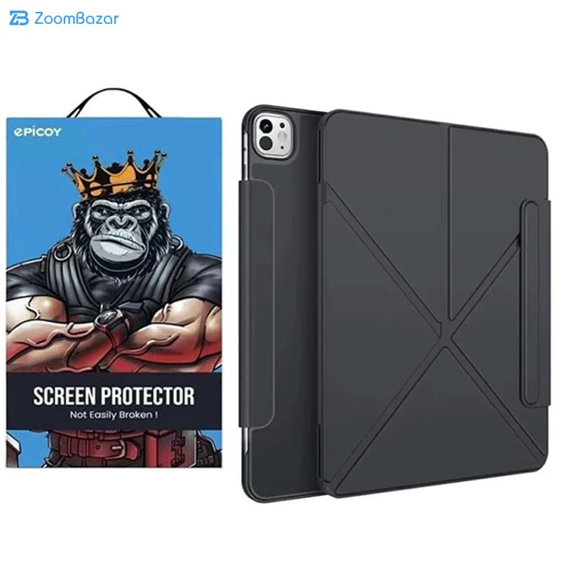کیف کلاسوری اپیکوی مدل Multi Angle Magnetic Smart Folio مناسب برای تبلت اپل iPad Air 13 2025/ Air 6 13inch/ Air 13 2024/ iPad Pro 12.9 2022/ 2021/ 2020/ 2018 — تصویر ۲