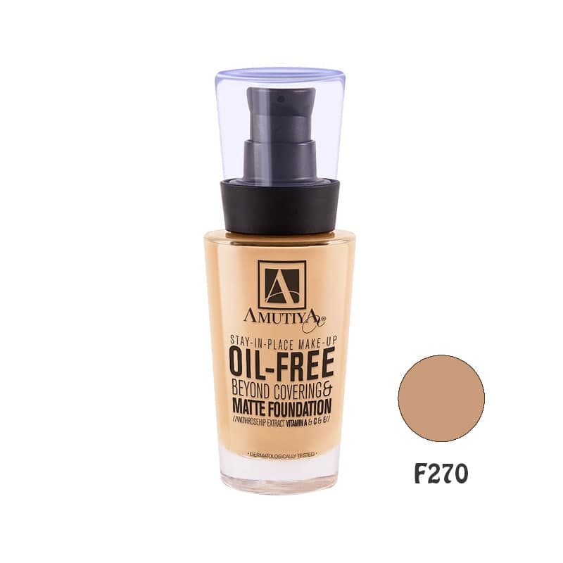 کرم پودر فاقد چربی آموتیا گلد Amutiya Gold Cream Matte Foundation Oil Free F270