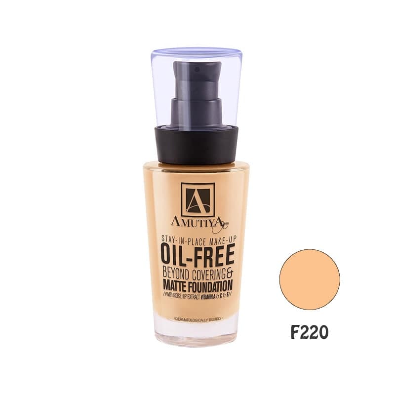 کرم پودر فاقد چربی آموتیا گلد Amutiya Gold Cream Matte Foundation Oil Free F220