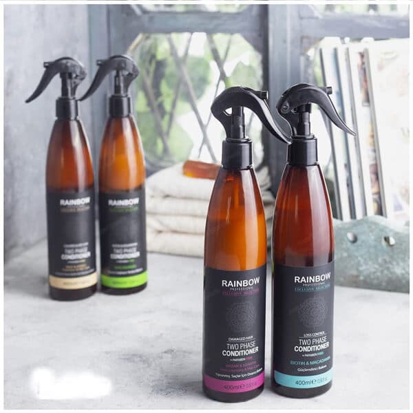 اسپری دو فاز مو آرگان کراتین رینبو Rainbow Two Phase Conditioner Aragn Keratin 400ml — تصویر ۲