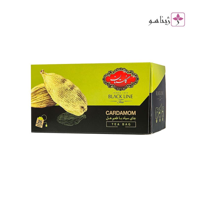 چای کیسه ای سیاه گلستان با طعم هل – 25 عددی