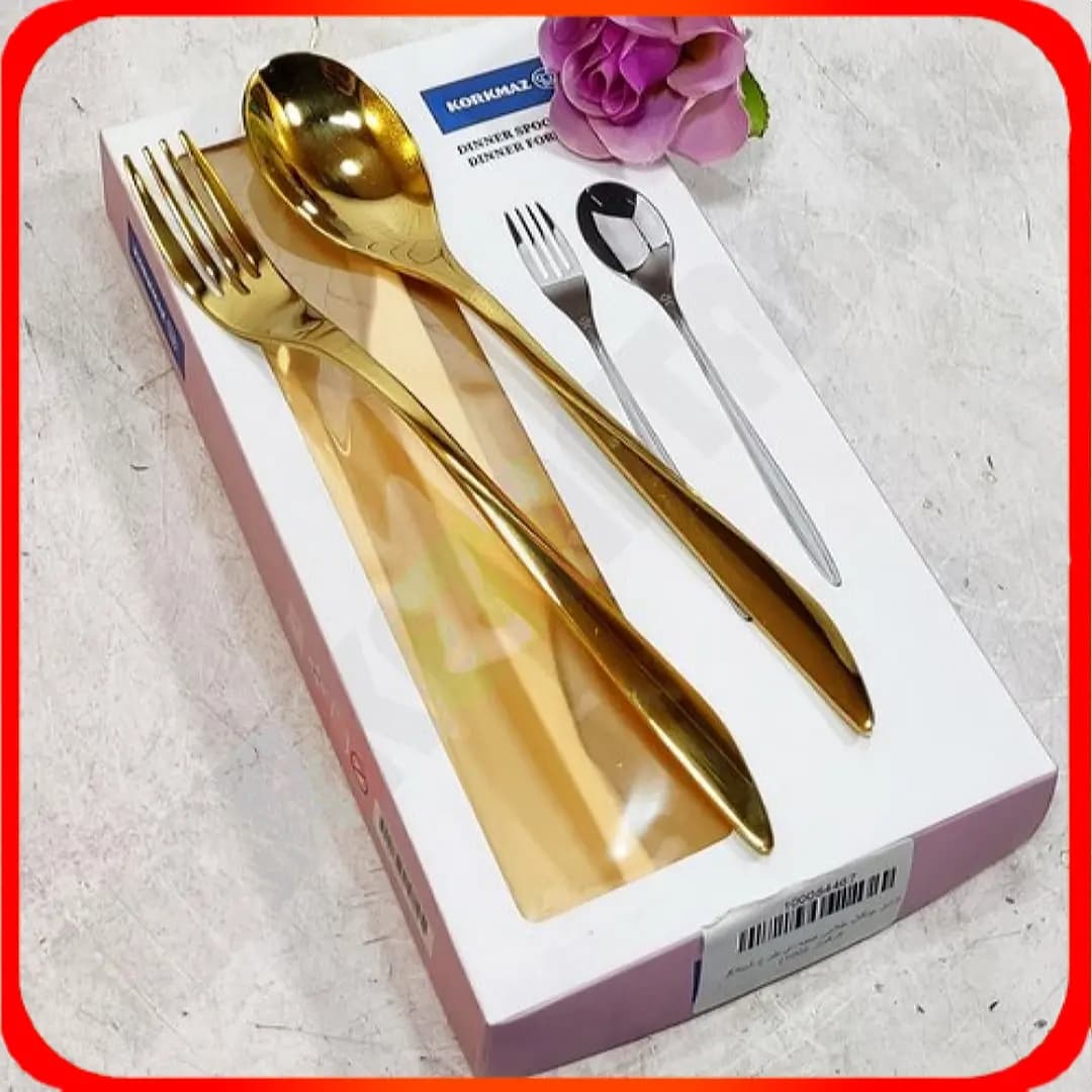 قاشق چنگال طلایی جعبه ای طرح شیکاگو کرکماز