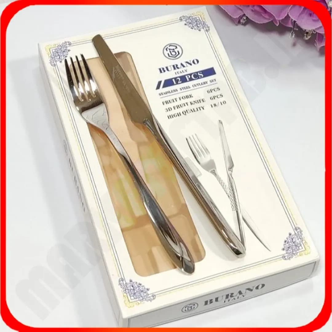 ست کاردو چنگال استیل طرح دنا برجسته BURANO