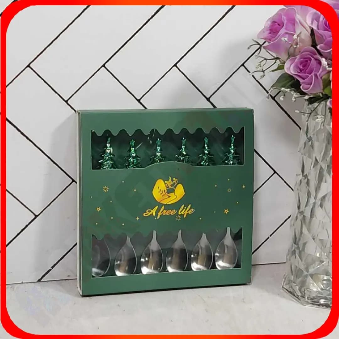قاشق چایخوری استیل طرح درخت کریسمس a free life