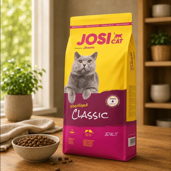 غذای خشک گربه عقیم جوسی کت مدل کلاسیک طعم سالمون و مرغ وزن 10 کیلوگرم Josicat Classic Sterilised — تصویر ۷