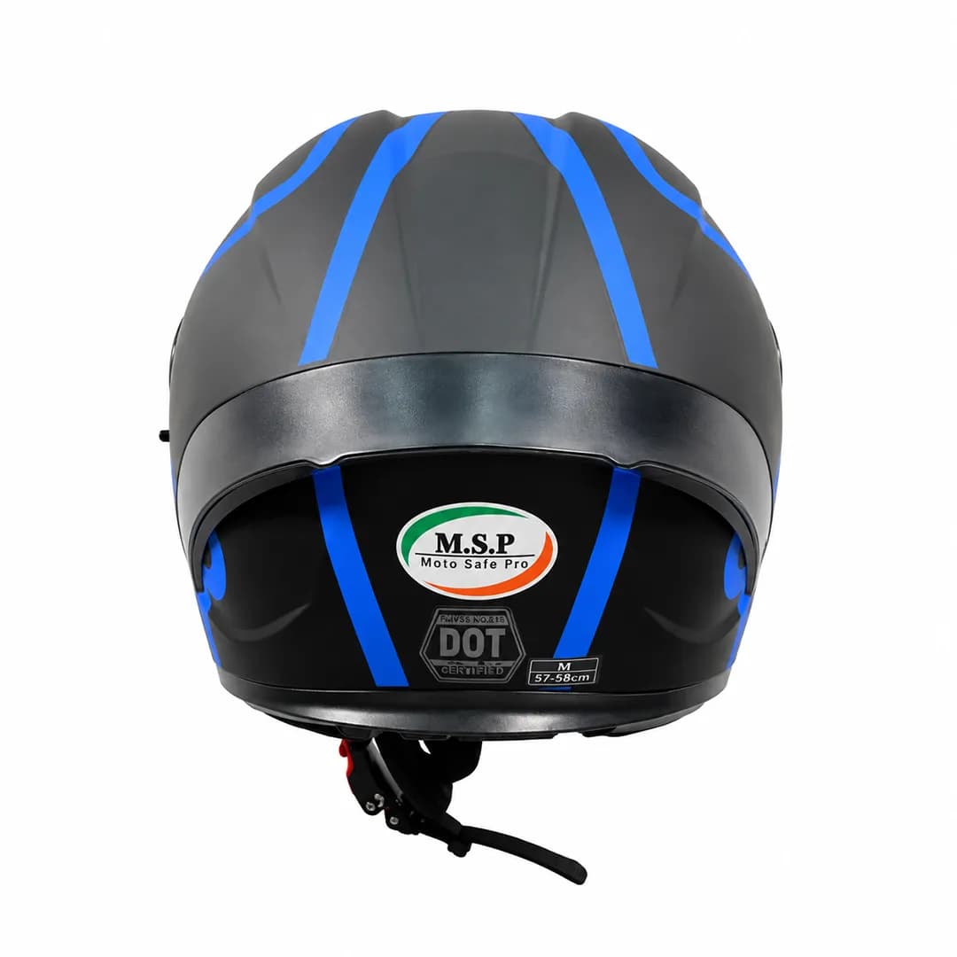 کلاه کاسکت بدون فک ام اس پی مدل 336MATT BLACK BLUE — تصویر ۴