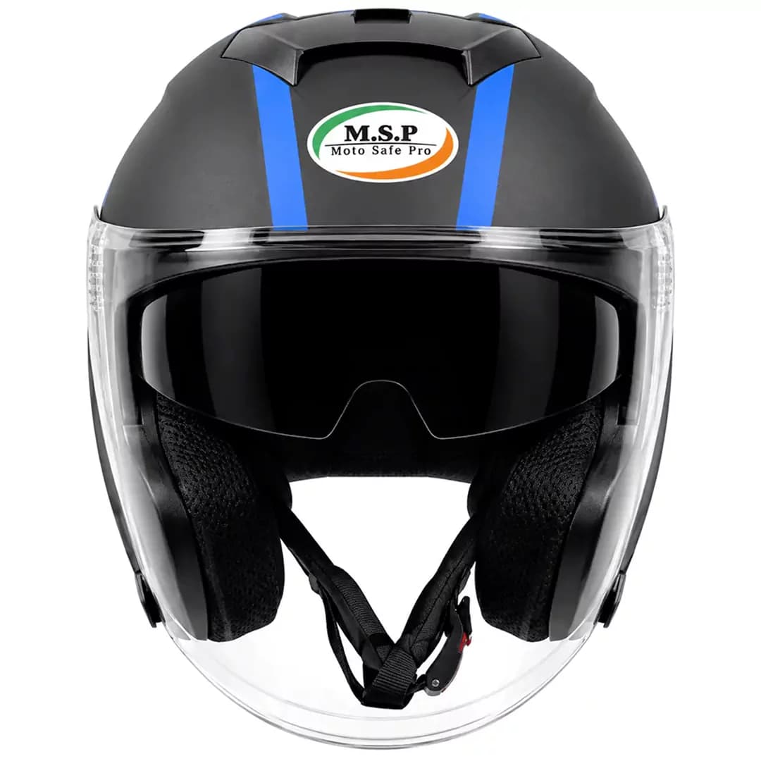کلاه کاسکت بدون فک ام اس پی مدل 336MATT BLACK BLUE — تصویر ۱۱