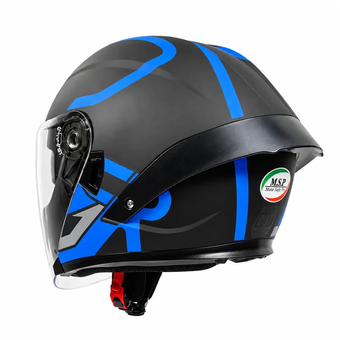 کلاه کاسکت بدون فک ام اس پی مدل 336MATT BLACK BLUE — تصویر ۳