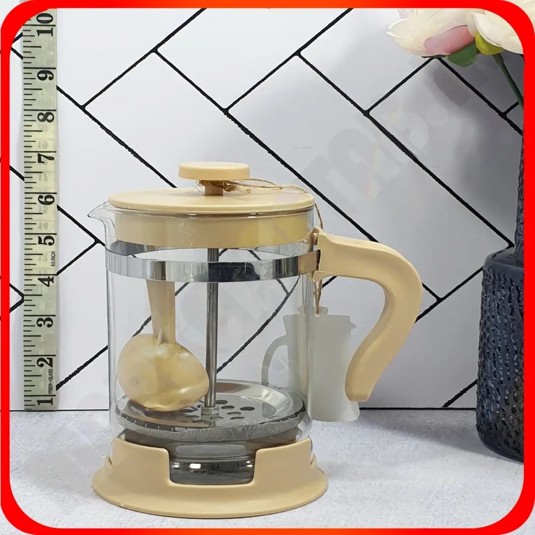 فرنچ پرس دسته رنگی 650 میل شفاف خانه رویایی