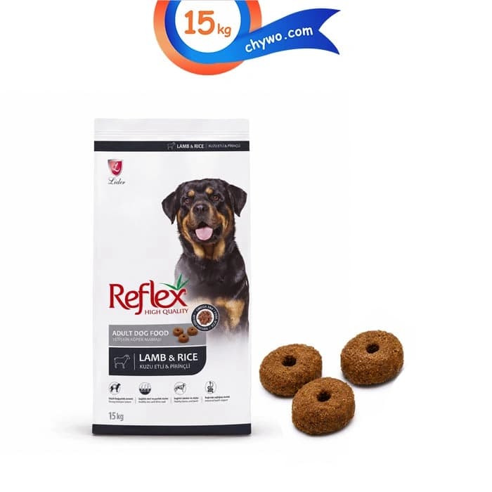 غذا خشک سگ بالغ رفلکس طعم بره و برنج وزن 15 کیلوگرم Reflex Adult Dog Food Lamb & Rice