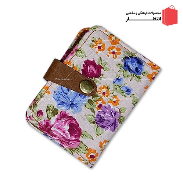کیف مدارک گل‌گلی آبی و بنفش